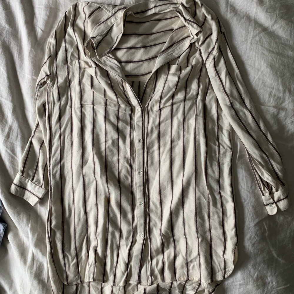 Boutique Red and Blue Stripped Shirt Dress
